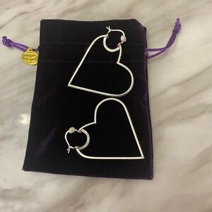 Chic Platinum Heart Earrings